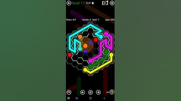 How To Solve Flow Free Hexes Courtyard Spin Level 11 9x9 Board Walk Through Solution Walkthrough