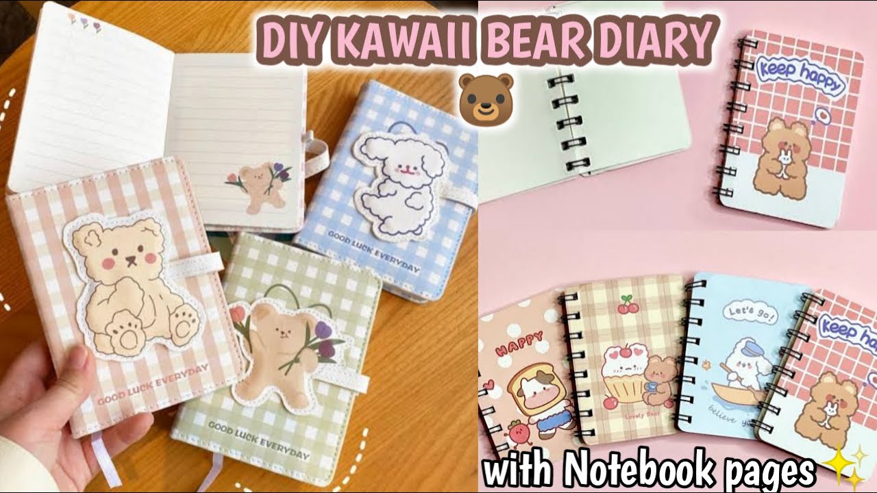 How to make Journal Diary at Home  DIY Kawaii Bear Diary #craftersworld # journal #diycraft #kawaii 