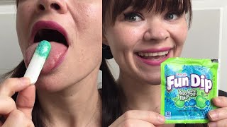 Asmr Fun Dip Razzapple Magic Color Changing Tongue Show Off Satisfying Mouth Sounds Tasting Yummy