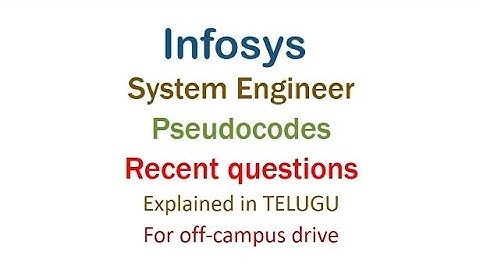 Infosys SE role pseudocodes recent questions in telugu #infosyssystemengineer#pseudocode#subscribers