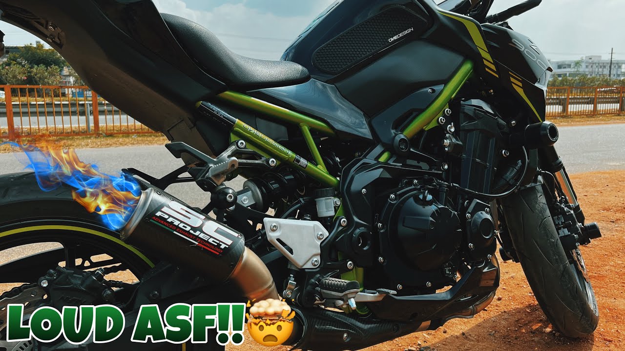 Z900 Kawasaki 2022 Exhaust SC CRT Carbon Full System 🤯 Loudest