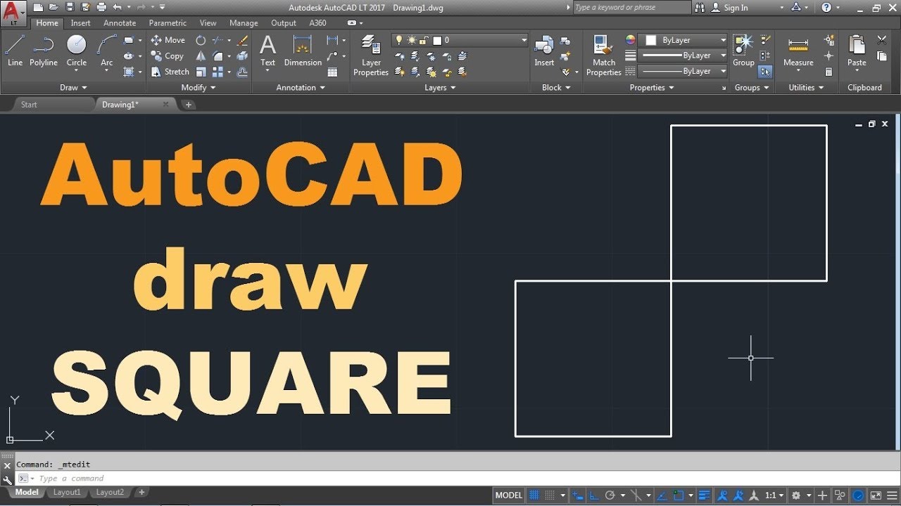 AutoCAD Draw a Square Quickly YouTube