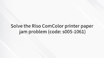 Solve the Riso ComColor printer paperjam problem #riso #printer #comcolorgd