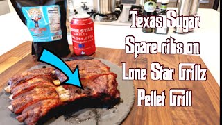 Lone Star Grillz PELLET GRILL ribs. Meat Church Texas Sugar rub review!