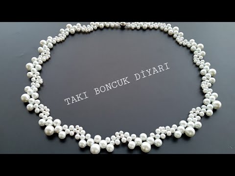 DALGALI İNCİ KOLYE/BONCUKTAN KOLYE NASIL YAPILIR /WAVE NECKLACE/HOW TO MAKE THE WAVY PEARL NECKLACE