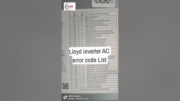 Lloyd inverter AC error code List #lloyd #errorcode #ac #airconditioner #error #e1 #e2 #e5 #e6 #e7