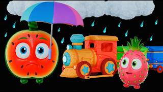 🌧️ Lluvia Lluvia Vete Ya en el Tren | Funky Frutas – Estimulación Sensorial para Bebés