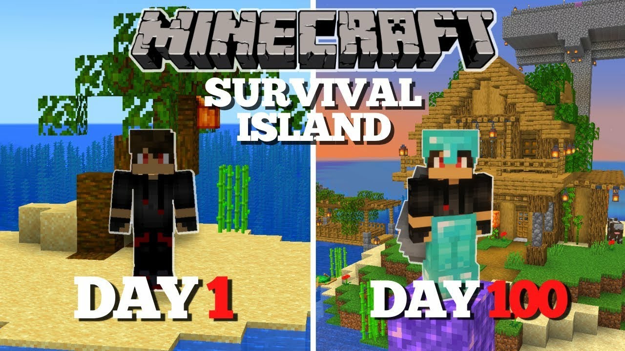 I Survived 100 Days on a SURVIVAL ISLAND in Minecraft(Hindi) - YouTube