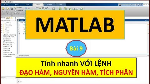 Bài 9 Tính đạo hàm, nguyên hàm, tích phân với Matlab |Lập trình