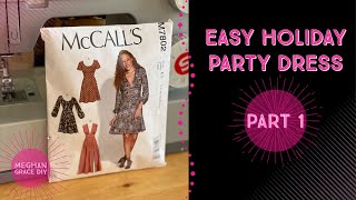 HOW TO SEW AN EASY HOLIDAY PARTY DRESS FOR BEGINNERS - PART 1 Pattern Cutting Through Shell Assembly