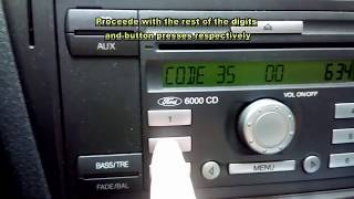 How to: Ford 6000 CD, Entering Key Code for Idiots and Ford Radio Code Unlock VladanMovies