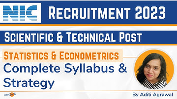 NIC Recruitment 2023|Scientist B & Technical Assistant |Statistics & Econometrics Syllabus ,Strategy