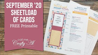 September 2020 SheetLoad of Cards | Debut & FREE Printable
