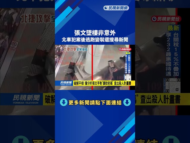 偵查終結！ 張文身亡不起訴  攻擊北捷逃逸「還搜尋新聞」－民視台語新聞