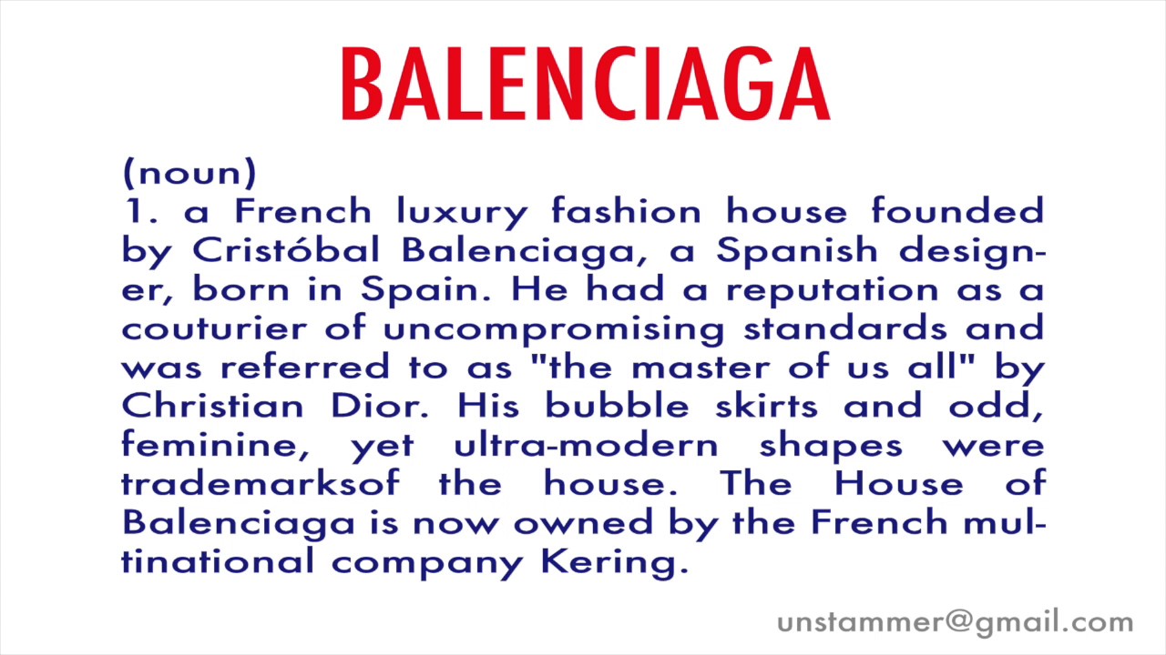 balenciaga spanish meaning