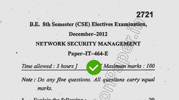 2012 Mdu BTech CSE 8th Sem Network Security Management Question Paper