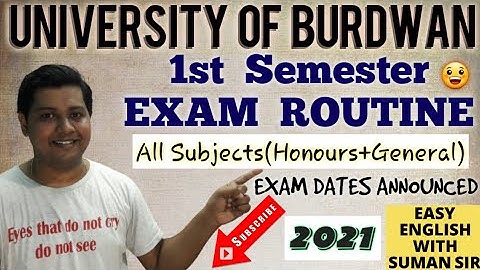 Burdwan University 1st Semester Exam Routine 2020 || Exam Date announced || Full Details