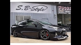 50プリウス 264万円 エアロ オリジナルヘッド加工 スモークテール キャリパーカバー 新品19インチ ローダウン 平成29年式 1万km 1800cc TOYOTA カスタム例1台