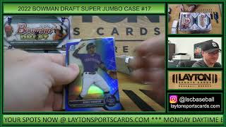 9 1/1 PRINTING PLATES!  2022 Bowman Draft Baseball SUPER JUMBO 6 Box FULL CASE Break #17