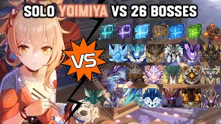 Solo C0 Yoimiya vs 26 Bosses Without Food Buff | Genshin Impact