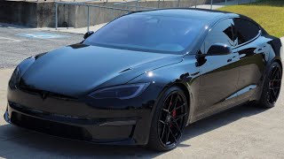 4K New 2023 Tesla Model S Plaid Blackout Cquartz Ceramic 22 x 11