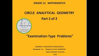 Analytical Geometry (circles) Grade 12 (Further problems on Circles )  Part 2 Of 2