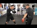 Joseph parker on the mitts with kevin barry