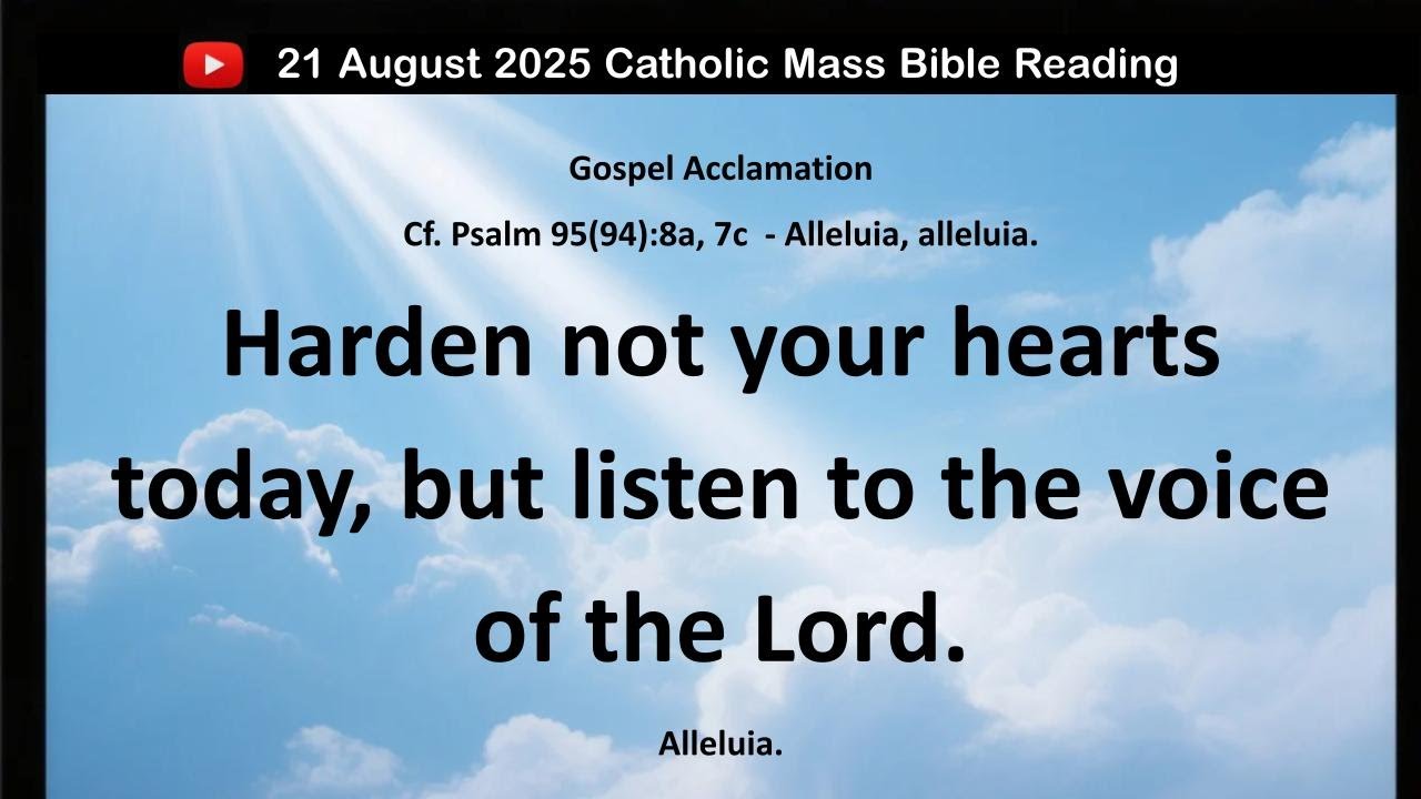 Thursday 21 August 2025 Catholic Mass Bible Reading - YouTube