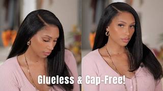 Glueless &amp; Cap-Free! Kinky Straight Wig with Stunning Natural Hairline✨