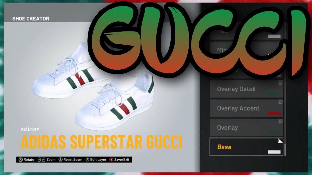 HOW TO MAKE Gucci Shoes Adidas Superstar IN NBA 2K21! NBA 2K21 Shoe Creator  - YouTube