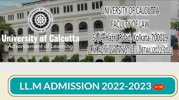 Calcutta university llm admission 2022