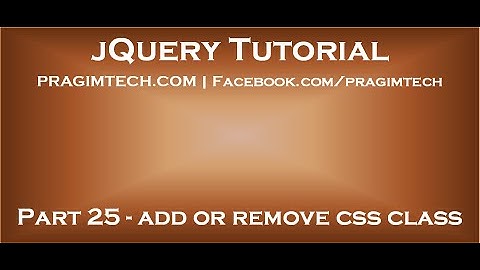 jQuery add or remove class