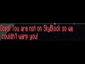 You Are Not On Skyblock!