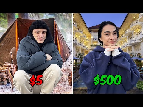 $5 vs $500 ღამის თევის ჩელენჯი !! @AmikoZarkuaOfficial