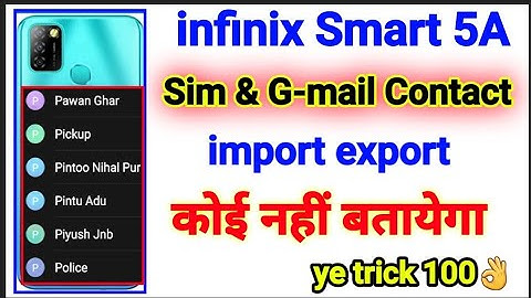 infiNix smart 5A Contact show setting import export / how to show contact setting infinix smart 5A