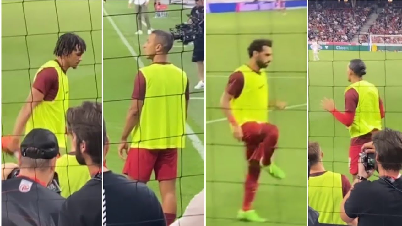 Mo Salah,Van Dijk,Trent Arnold,Thiago Alcantara warm up for Liverpool ...