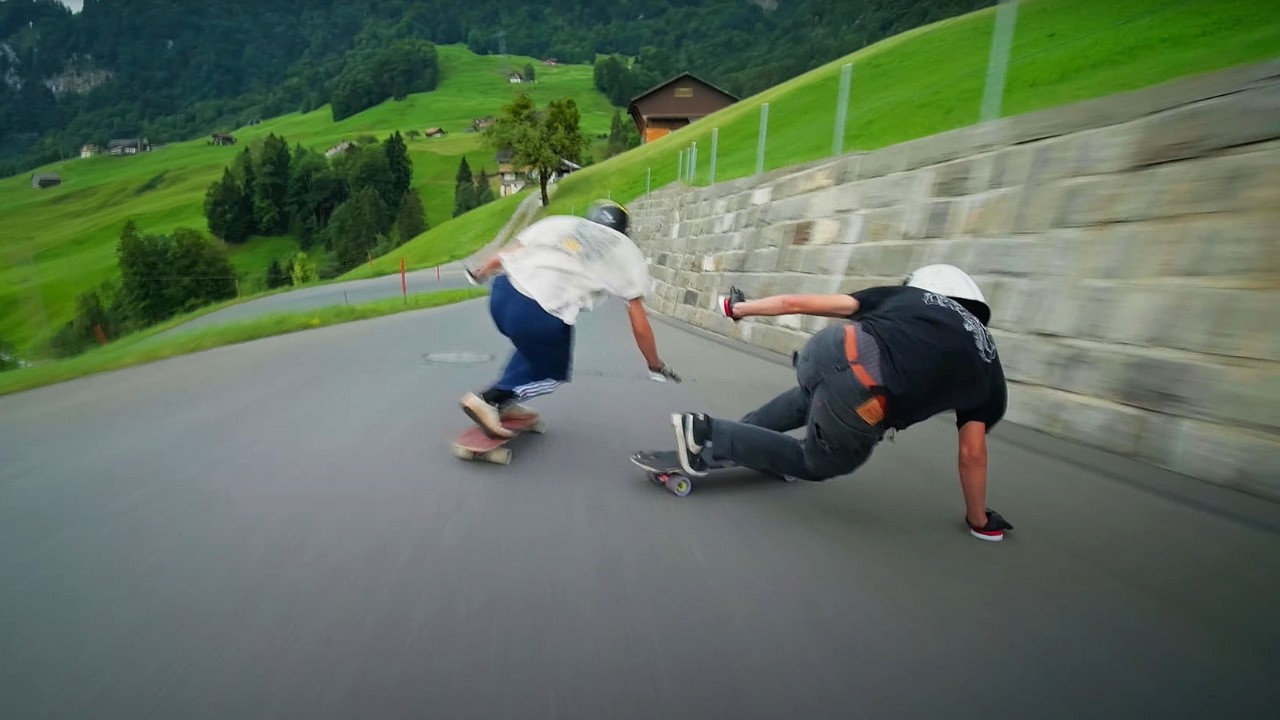 Intense Downhill Skateboarding