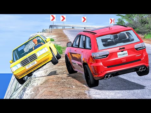 Realistic Car Cliff Drops #32 - BeamNG Drive Crashes | CrashBoomPunk