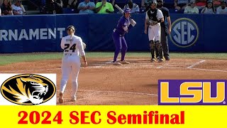 Missouri vs LSU Softball Game Highlights, 2024 SEC Tournament Semifinal