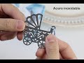 Vídeo: Marcapáginas con forma de carrito de bebé para bautizo