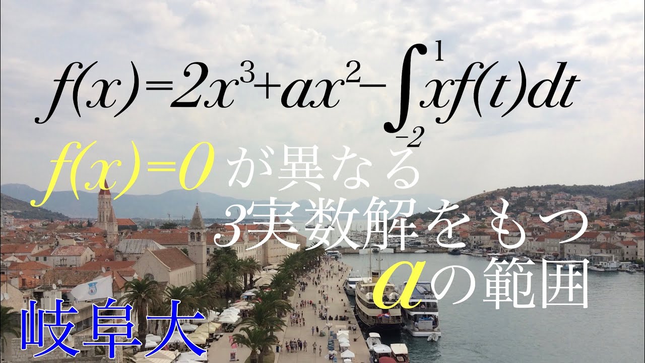 岐阜大　積分　３次方程式の実数解