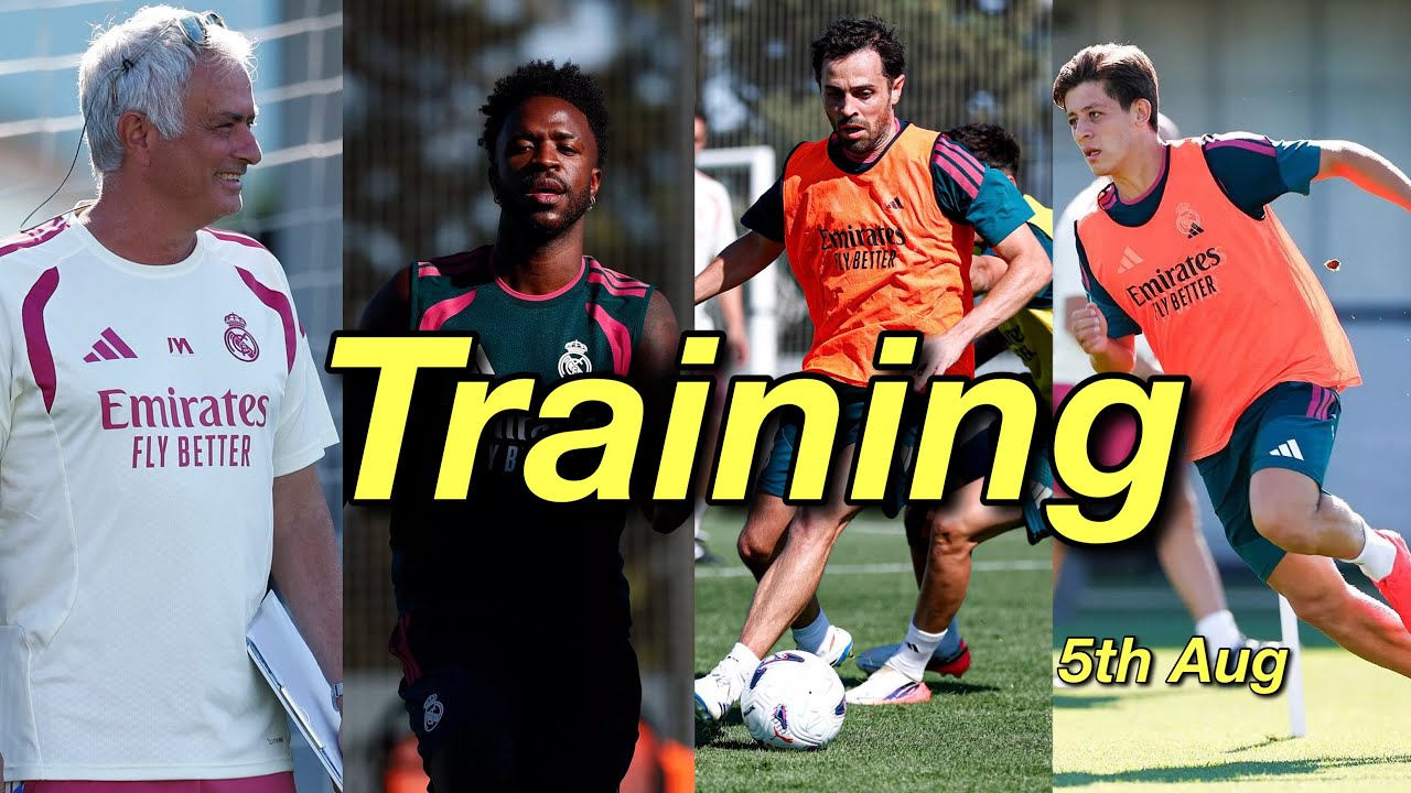Real Madrid Training 5th Aug: Bernardo Silva, Vini Jr, Arda Güler Work With José Mourinho