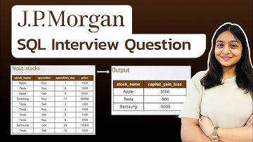 JP Morgan SQL Interview Question | Calculate capital gain/loss