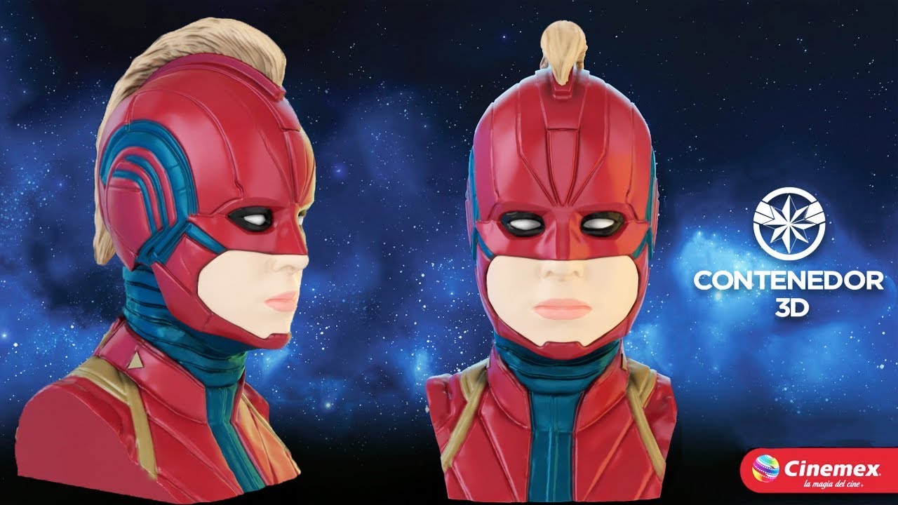 video to gif PALOMERA 3D Captain Marvel y Vasos Promocionales CINEMEX