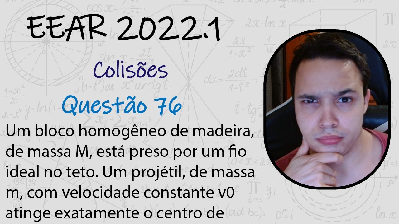 EEAR 2022 -Um bloco homogêneo de madeira, de massa M, está presopor um fio ideal no teto