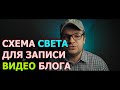 Схема света для записи видео блога, освещение для влога.