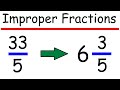 Converting Improper Fractions to Mixed Numbers