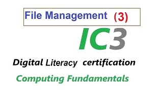 IC3  | شرح كامل كورس أساسيات الحاسب والأنترنت  | file managment ج3