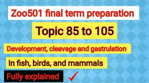 Zoo501 final term preparation | topic 85 to 105 |development in fish, birds, mammals #zoo501 #vu