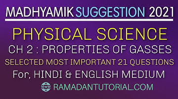 important questions for madhyamik chapter 2 behavior of gasses wbbse By Ramadan Tutorial